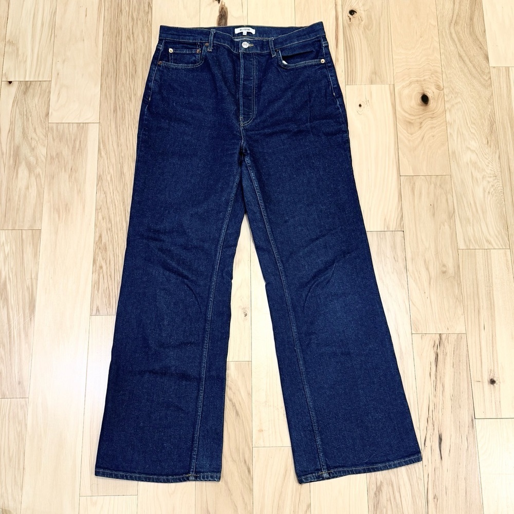 RE/DONE Women’s 70s Ultra High Rise Wide Leg Jeans in Rigid Like Wash